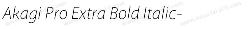 Akagi Pro Extra Bold Italic字体转换